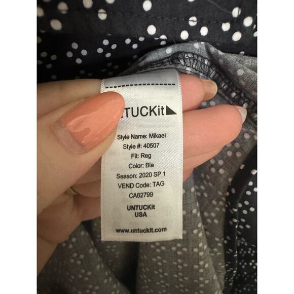 Untuckit Stretch Cotton Mikael Shirt Dress Waist Tie Size 16 - Picture 7 of 10